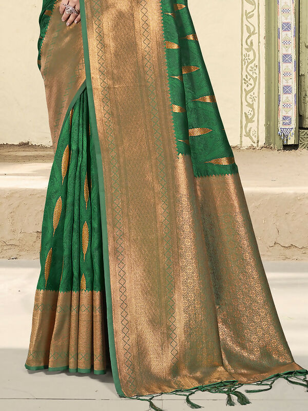 Shree Shyam Fashion Silk Green Saree | Grocsy