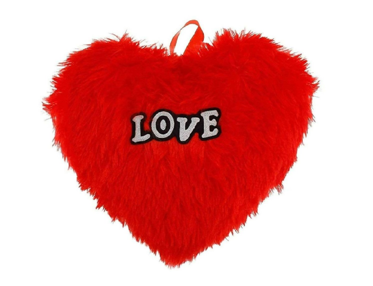 Anupam Enterprises Plush Heart Shaped Soft Stuffed Love Throw Cushion Pillows Red Color | Grocsy