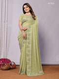 Gajari Pure Georgette Embroidered Saree With Stitched Blouse - Nimaya Kaksha | Grocsy