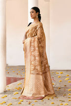 Joban Fashion Olive Pure Katan Pure Handloom Banarasi Silk Saree | Grocsy