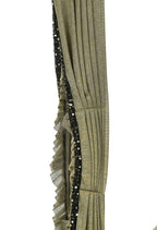 Mominos Fashion All Season Wear Olive Green And Black Ruffled With Blouse Ready To Wear Saree