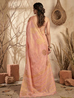 Shree Shyam Fashion Pink Tissue Silk Saree | Grocsy