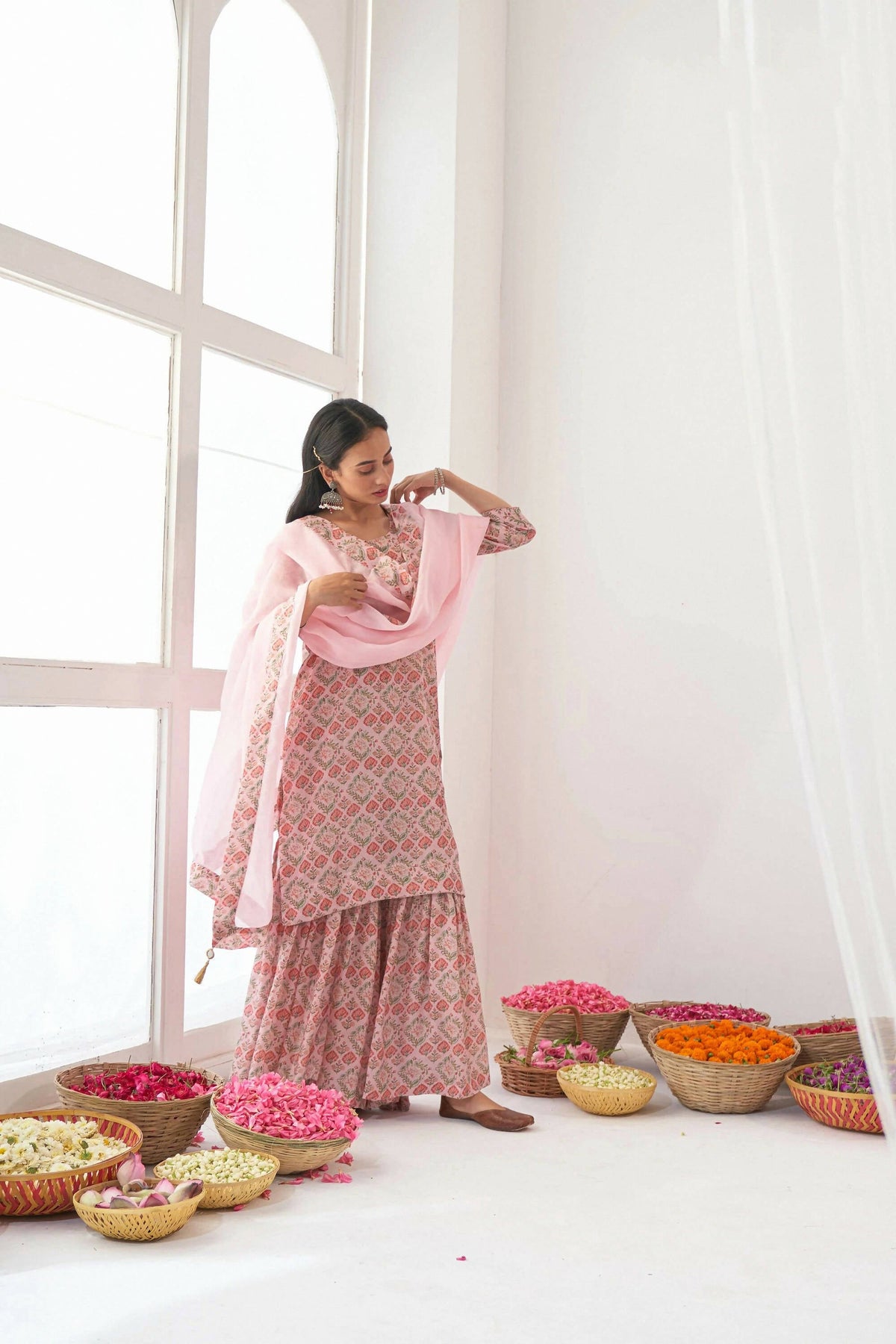 Designer Stylish Pink Muslin Stitched Suit With Dupatta - Anbazaar | Grocsy