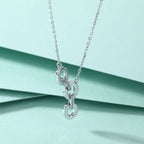 Cauer Elegant 14K White Gold Plated Moissanite Pendant Necklace | Grocsy