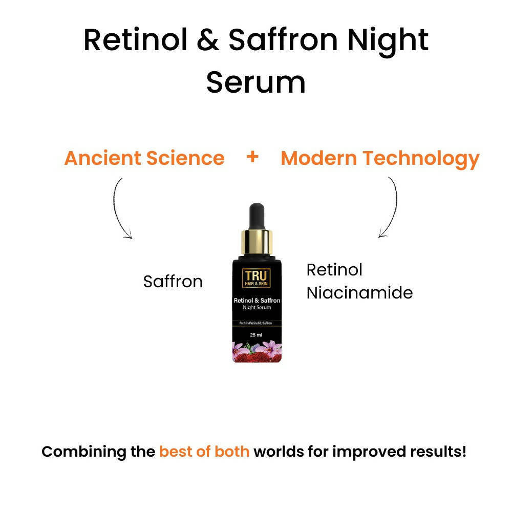 Tru Hair & Skin Retinol & Saffron Night Serum | Grocsy