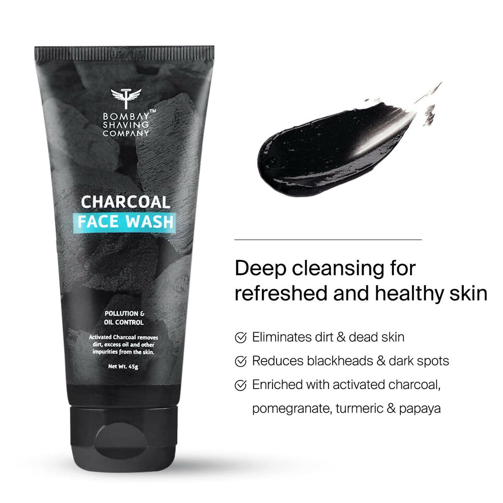 Bombay Shaving Company Charcoal Face Wash for Men Anti Pollution, Oil Control and Brightening | Grocsy