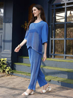 Blue Crush Plain Top with Matching Bottom - Eesha | Grocsy