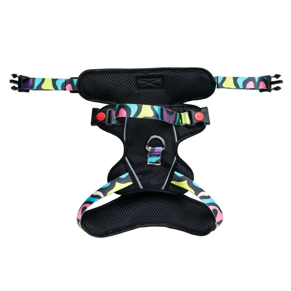 Waggety Adjustable Full Body Dog Harness - Comfortable Fit, Lightweight Polyester, Black | Grocsy