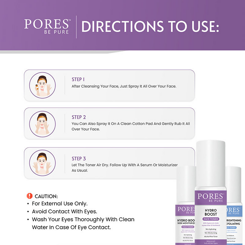 Pores Be Pure Hydro Boost Face Toner With Hyaluronic Acid | Grocsy