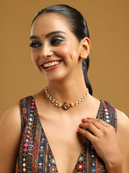 Ruby Raang Red Kundan & Pearl Choker | Grocsy