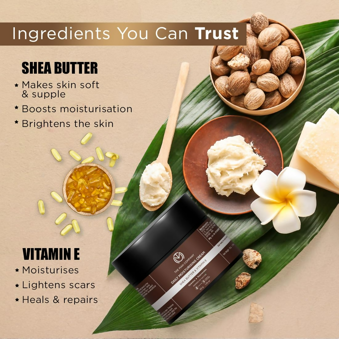 The Man Company Non-Sticky Daily Moisturizing Cream For Dry Skin | Grocsy