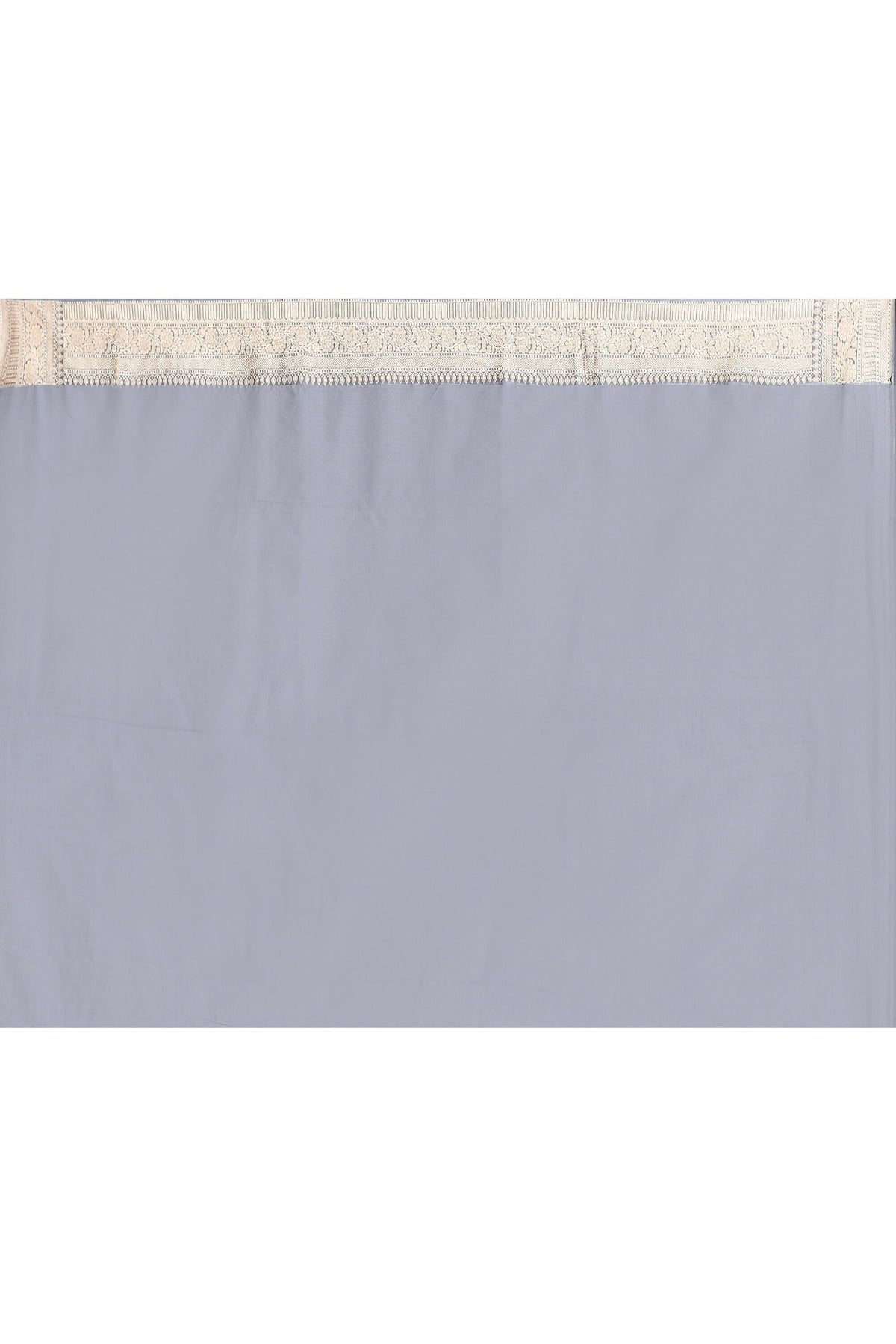 Joban Fashion Silver Grey Pure Katan Pure Handloom Banarasi Silk Saree | Grocsy