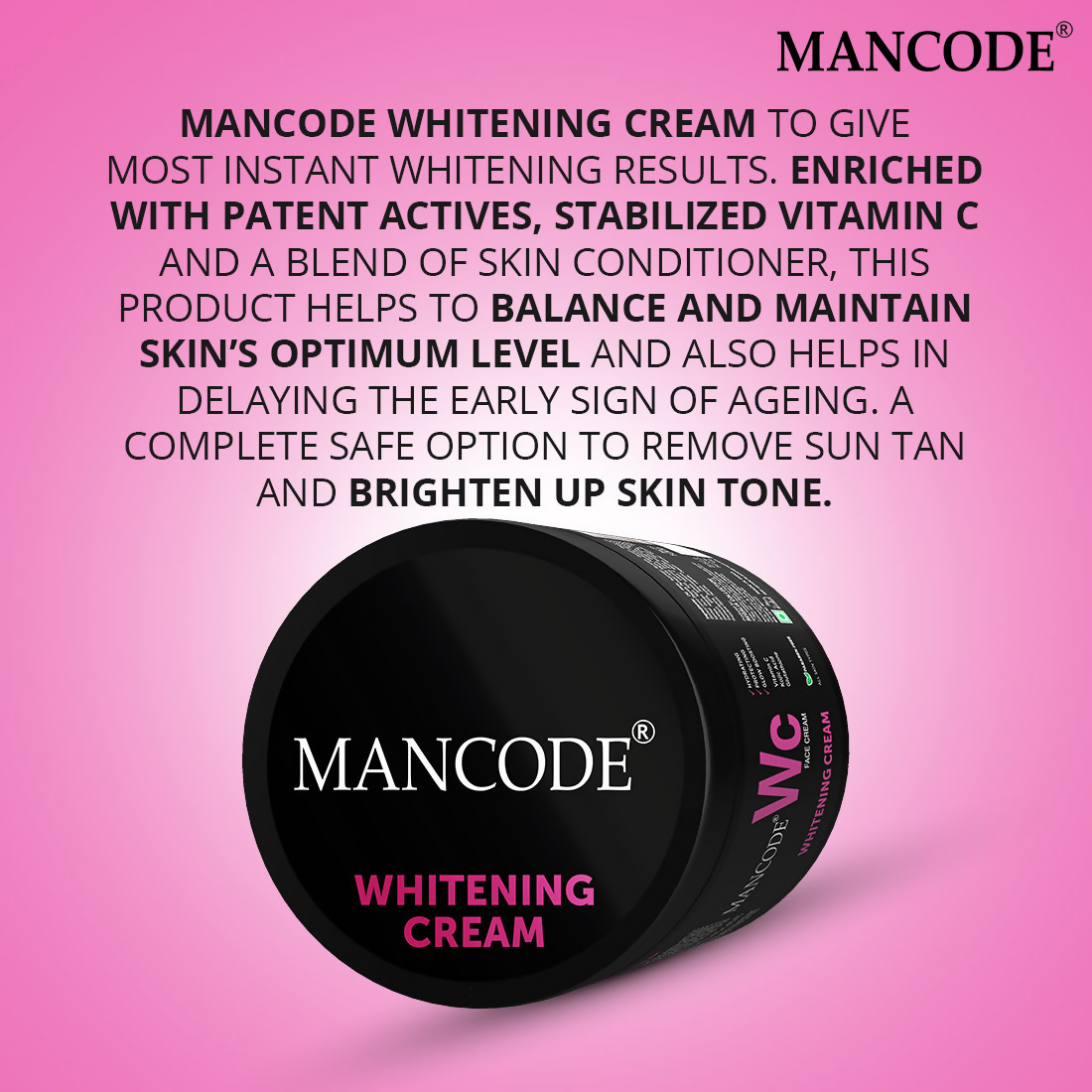 Mancode Whitening Cream | Grocsy