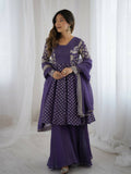 Teeya Creation Lavender Color Embroidery Work Wedding Wear Salwar Suit | Grocsy