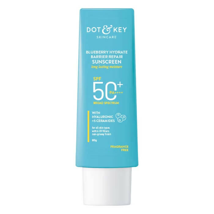 Dot & Key Blueberry Hydrating Barrier Repair Face Sunscreen SPF 50+,PA++++ With Hyaluronic & 5 Ceramides | Grocsy