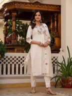 Pramukh Fab White Color Viscose Mango Silk Kurta Set | Grocsy