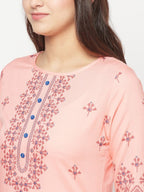 Aniyah Peach Color Rayon Digital Screen Print Straight Kurta | Grocsy