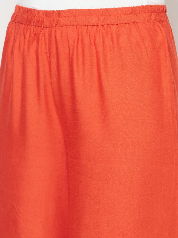Aniyah Rayon Flared Slip-On Rust Color Palazzo | Grocsy