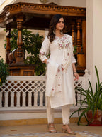 Pramukh Fab White Color Viscose Mango Silk Kurta Set | Grocsy