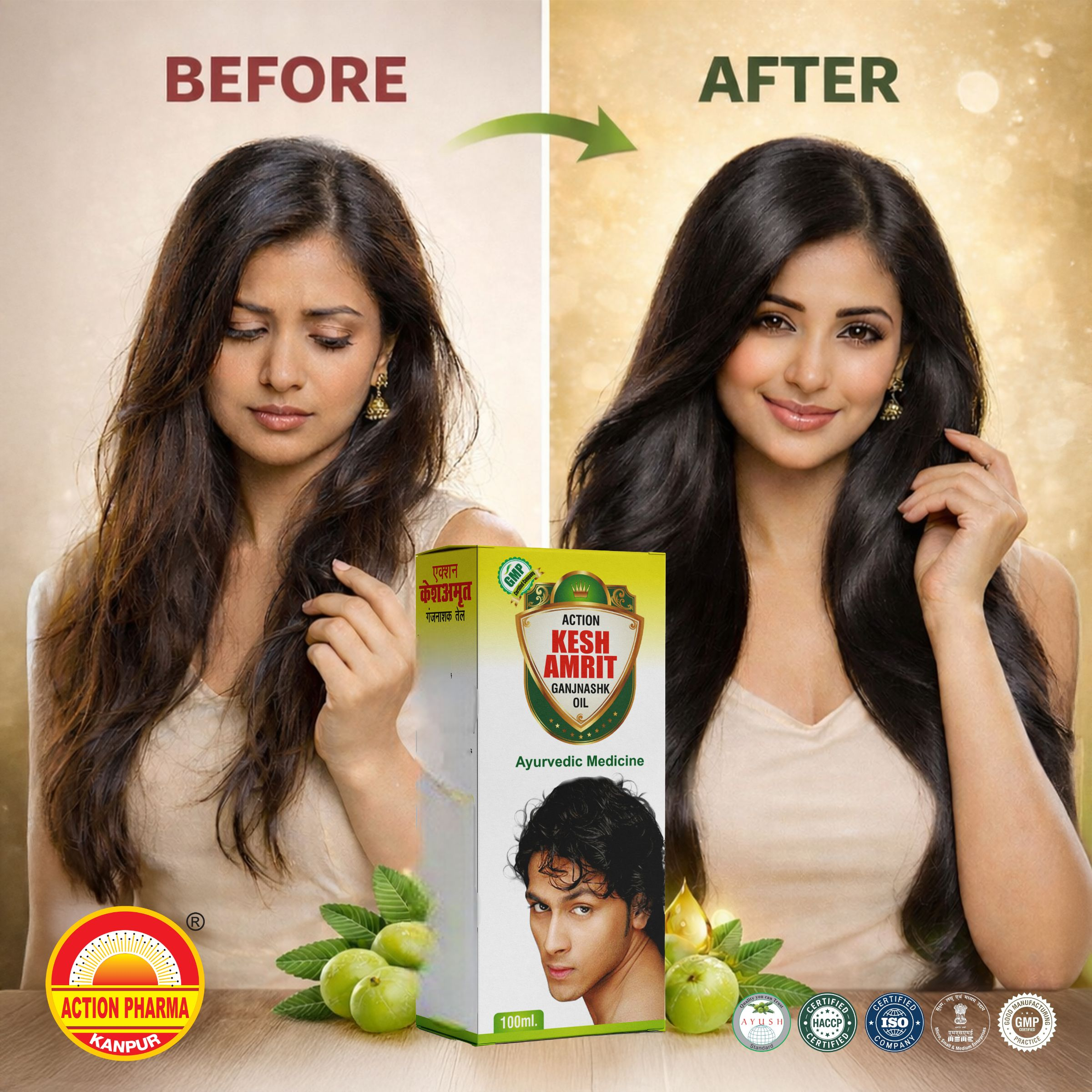 Action Pharma Kesh Amrit Ganjnashk Oil | Grocsy