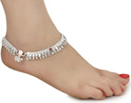 AanyaCentric Silver Plated White Metal Payal Indian Traditional Ethnic Fashion Imitation Jewellery Foot Chain | Grocsy