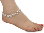 AanyaCentric Silver Plated Alloy Payal Indian Traditional Ethnic Fashion Imitation Jewellery Foot Chain | Grocsy