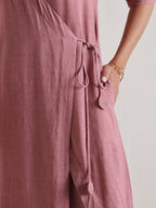 trueBrowns Mauve Angrakha Kurta Set | Grocsy
