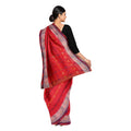 Exclusive Collection 100% Pure Cotton Red Tant Saree With Hand Weaving Work | Grocsy