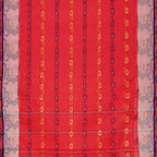 Exclusive Collection 100% Pure Cotton Red Tant Saree With Hand Weaving Work | Grocsy