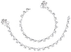 AanyaCentric Silver Plated Traditional Anklets Payal - Classic and Stylish for Women and Girls | Grocsy
