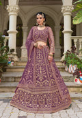 Monjolika Fashion Purple Butterfly Net Embroidered Work Stunning Lehenga For Wedding Season | Grocsy