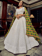 Tulsi Art Wonderful White Sequins Georgette Sangeet Wear Lehenga Choli With Dupatta | Grocsy
