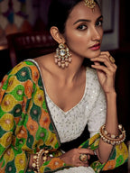 Tulsi Art Wonderful White Sequins Georgette Sangeet Wear Lehenga Choli With Dupatta | Grocsy