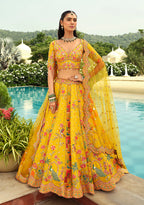 Monjolika Fashion Readymade Lehenga Choli Heavy Work Embroidered Silk In Yellow | Grocsy