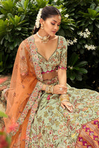 Monjolika Fashion Readymade Lehenga Choli Heavy Work Embroidered Silk In Pastel Green | Grocsy
