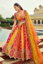 Monjolika Fashion Readymade Lehenga Choli Heavy Work Embroidered Silk In Multicolor | Grocsy