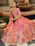 Monjolika Fashion Readymade Lehenga Choli Heavy Work Embroidered Silk In Pink | Grocsy
