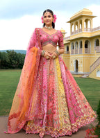 Monjolika Fashion Multicolor Designer Embroidered Work Fancy Silk Wedding Lehenga Choli | Grocsy