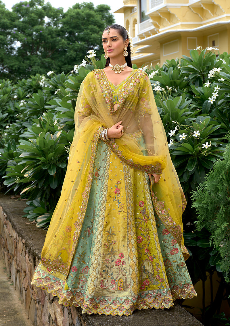 Monjolika Fashion Multicolor Designer Embroidered Work Fancy Silk Wedding Lehenga Choli | Grocsy