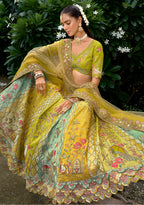 Monjolika Fashion Multicolor Designer Embroidered Work Fancy Silk Wedding Lehenga Choli | Grocsy