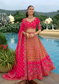 Monjolika Fashion Rani Pink Designer Embroidered Work Fancy Silk Wedding Lehenga Choli | Grocsy