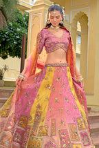 Monjolika Fashion Multicolor Designer Embroidered Work Fancy Silk Wedding Lehenga Choli | Grocsy