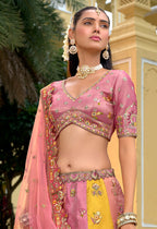 Monjolika Fashion Multicolor Designer Embroidered Work Fancy Silk Wedding Lehenga Choli | Grocsy