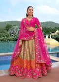 Monjolika Fashion Multicolor Designer Embroidered Work Fancy Silk Wedding Lehenga Choli | Grocsy
