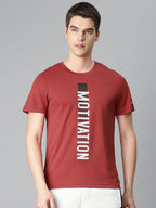 Alcis Men Typography Printed Anti Static Slim Fit Sports T-shirt | Grocsy