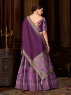 Monjolika Fashion Purple Color Kanjivaram Silk Jacquard Designer Lehenga Choli | Grocsy