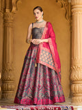 Monjolika Fashion Thread Work Jacquard Silk In Multicolor Lehenga Choli | Grocsy