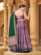 Monjolika Fashion Thread Work Jacquard Silk In Purple Lehenga Choli | Grocsy