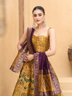 Monjolika Fashion Thread Work Jacquard Silk In Yellow Lehenga Choli | Grocsy