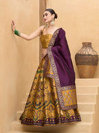 Monjolika Fashion Thread Work Jacquard Silk In Yellow Lehenga Choli | Grocsy